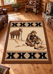 Cowboys Like Us Lodge Rug Collection Living Room | The Cabin Shack
