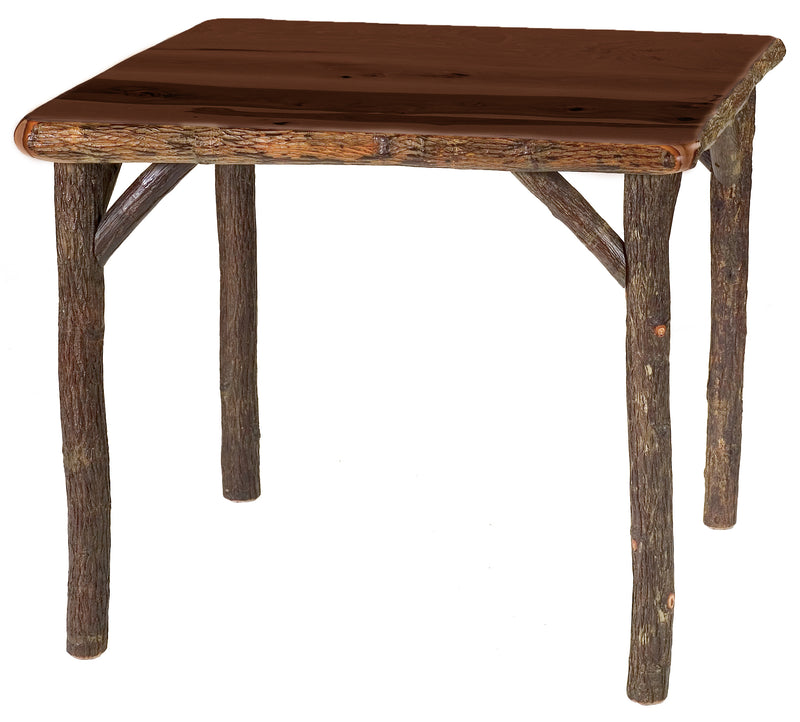 Coxcomb Peak Hickory Log Square Dining Table in Espresso stain