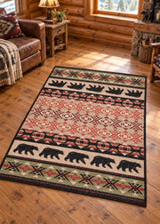Cozy Bears Lodge Rug Collection Living Room | The Cabin Shack