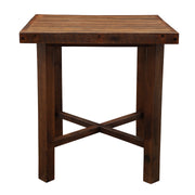 Front view of the Cracktop Reclaimed Barnwood Square Pub Table