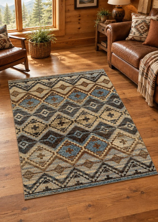 Crestwood Blue Rug Living Room | The Cabin Shack