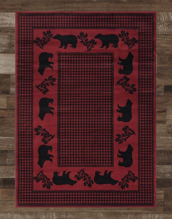 Crimson Bear Rug Top View | The Cabin Shack