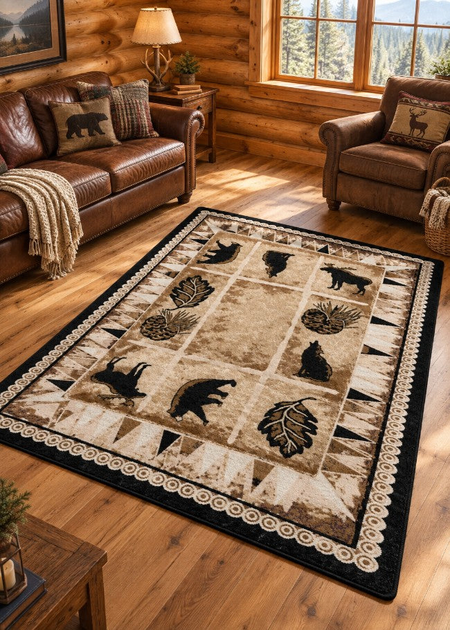 Critter Creek Lodge Rug Living Room | The Cabin Shack