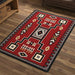 Southwest red area rug with geometric pattern