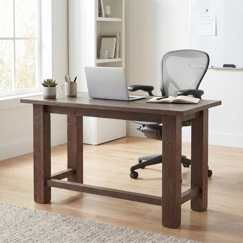 Cupid Peak Pine Writing Desk in a bright cabin home office