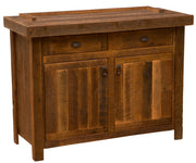 Angled view of the Dallas Peak Reclaimed Barnwood Buffet
