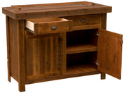 Close-up detail of the reclaimed oak on the Dallas Peak Reclaimed Barnwood Buffet