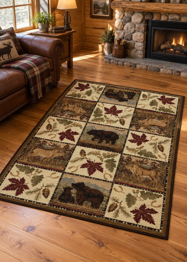 Denali Retreat Rustic Rug Living Room | The Cabin Shack