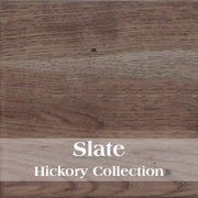 Slate wood finish option for the Devils Head Hickory Log Sideboard with a weathered gray-brown tone