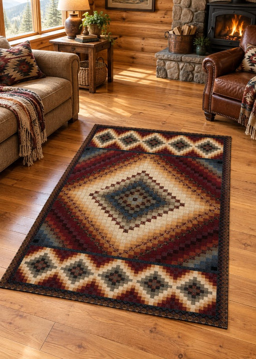 Diamond Mirage Rug Living Room | The Cabin Shack