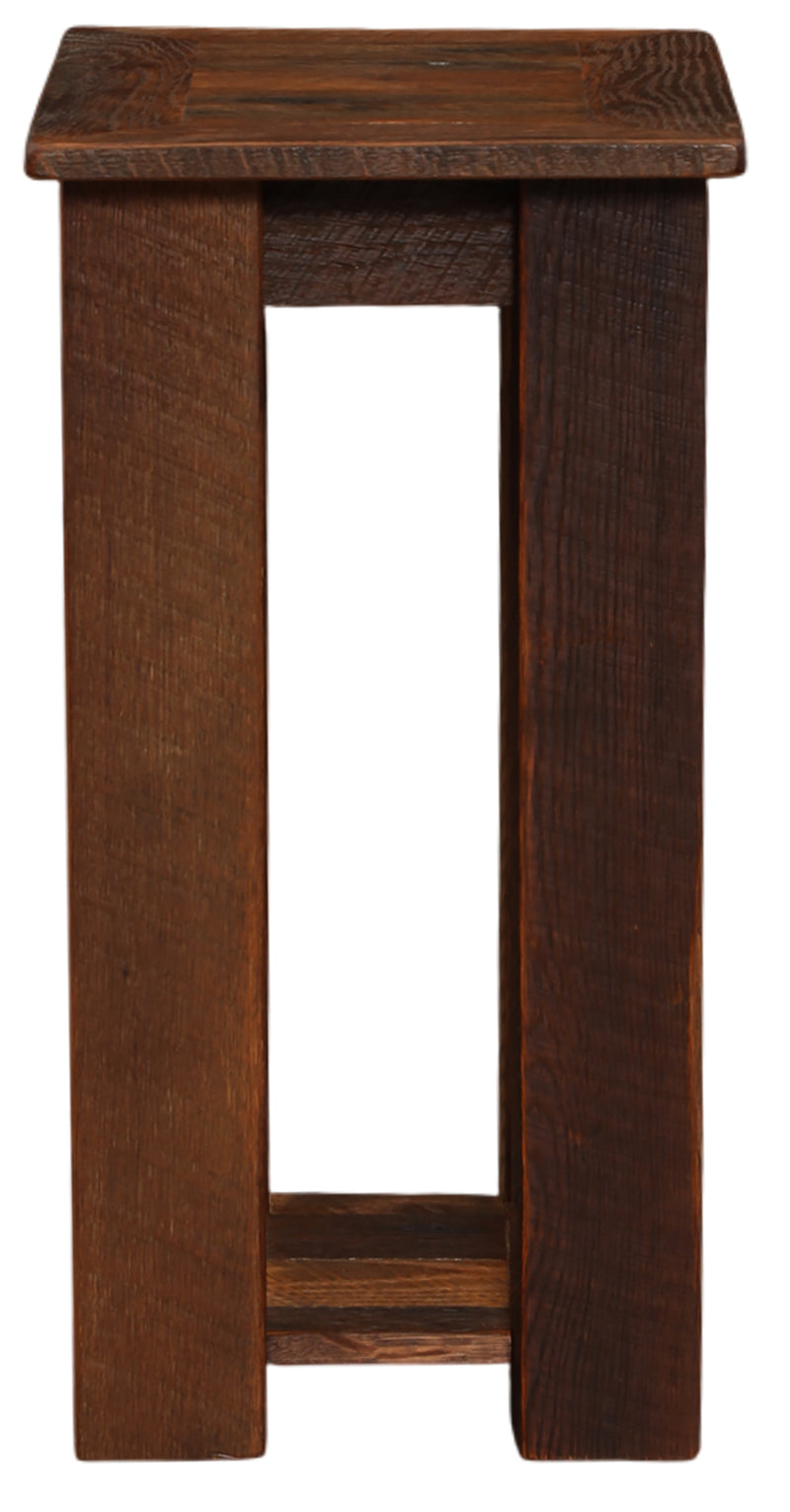 Front view of the Diamond Peaks Reclaimed Barnwood Open Nightstand