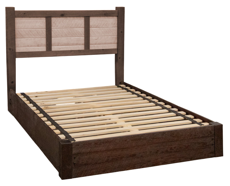 Angled view of the Eagles Nest Pine Cider House Platform Bed