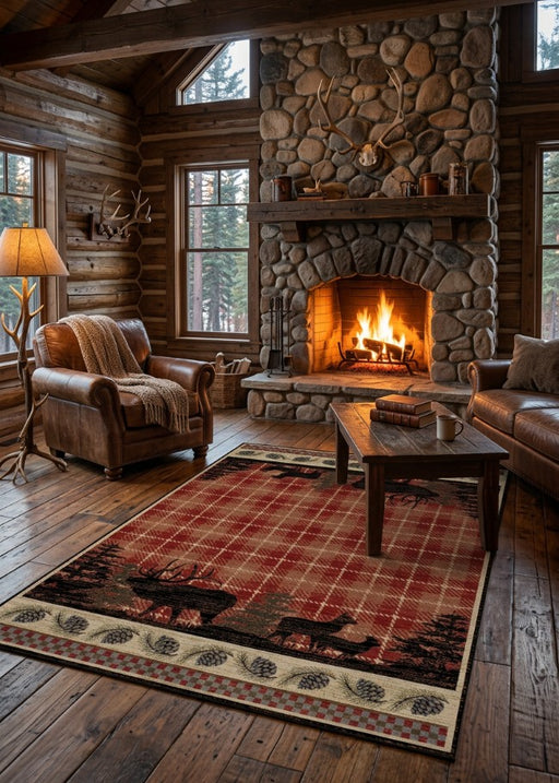 Elk Pine Inn Rug Living Room | The Cabin Shack