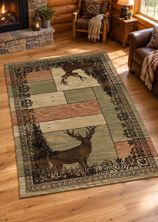 Elk Wood Rug Living Room | The Cabin Shack