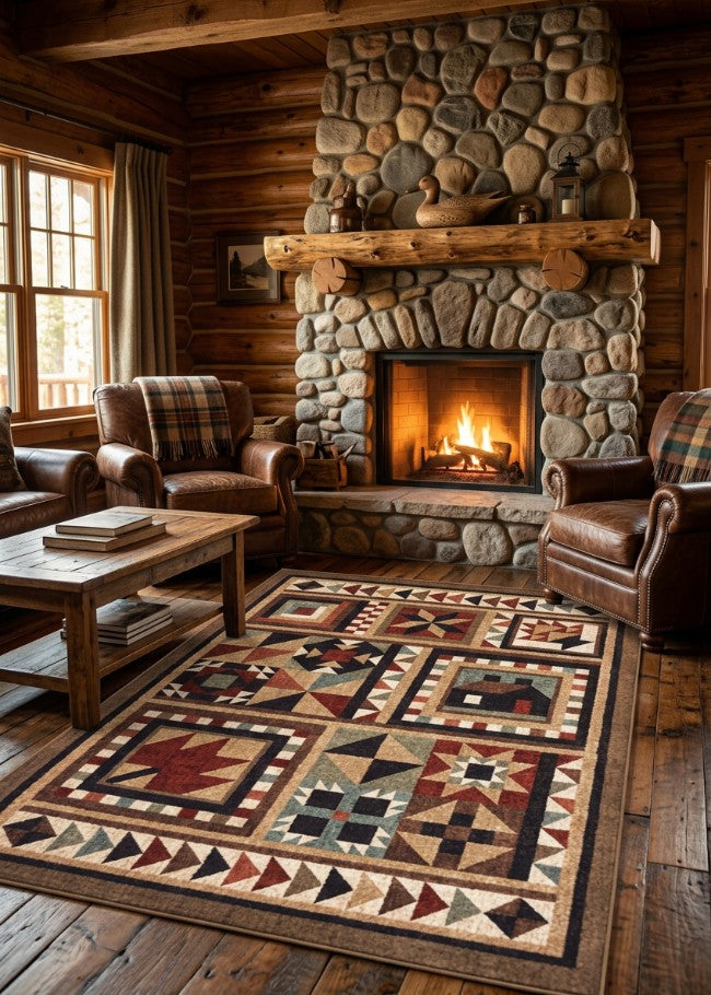 Fall Court Rug Living Room | The Cabin Shack
