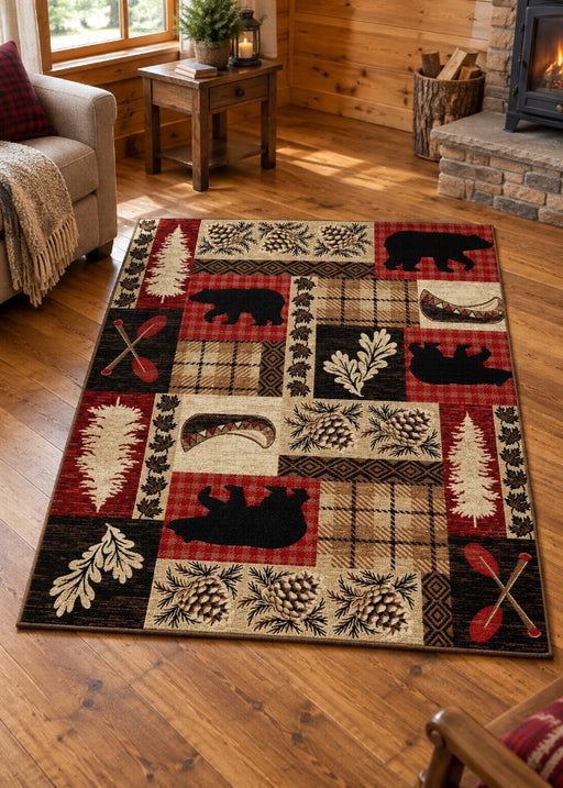 Fall Valley Bear Rug Living Room | The Cabin Shack