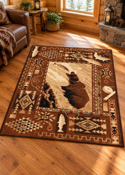 Falls Fishing Rug Living Room | The Cabin Shack