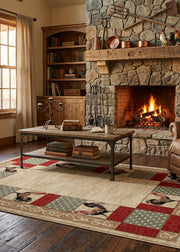Farmstead Rooster Rug Living Room | The Cabin Shack