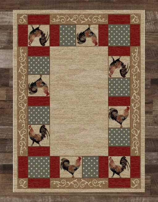 Rooster Rugs Nourison Bijou Rooster Hand Hooked Rug, 8.6' X 11.6'