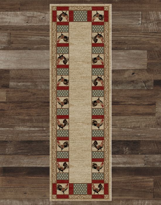 Farmstead Rooster Runner Rug | The Cabin Shack