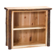 Angled view of the Flat Top Mountain Hickory Log Two Shelf Bookcase