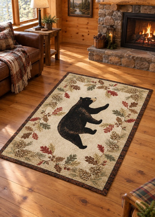 Forest Sentinel Bear Rug "Living Room" | The Cabin Shack