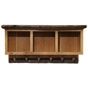 Angled view of the Gabletop Mountain Hickory Hanging Locker Shelf