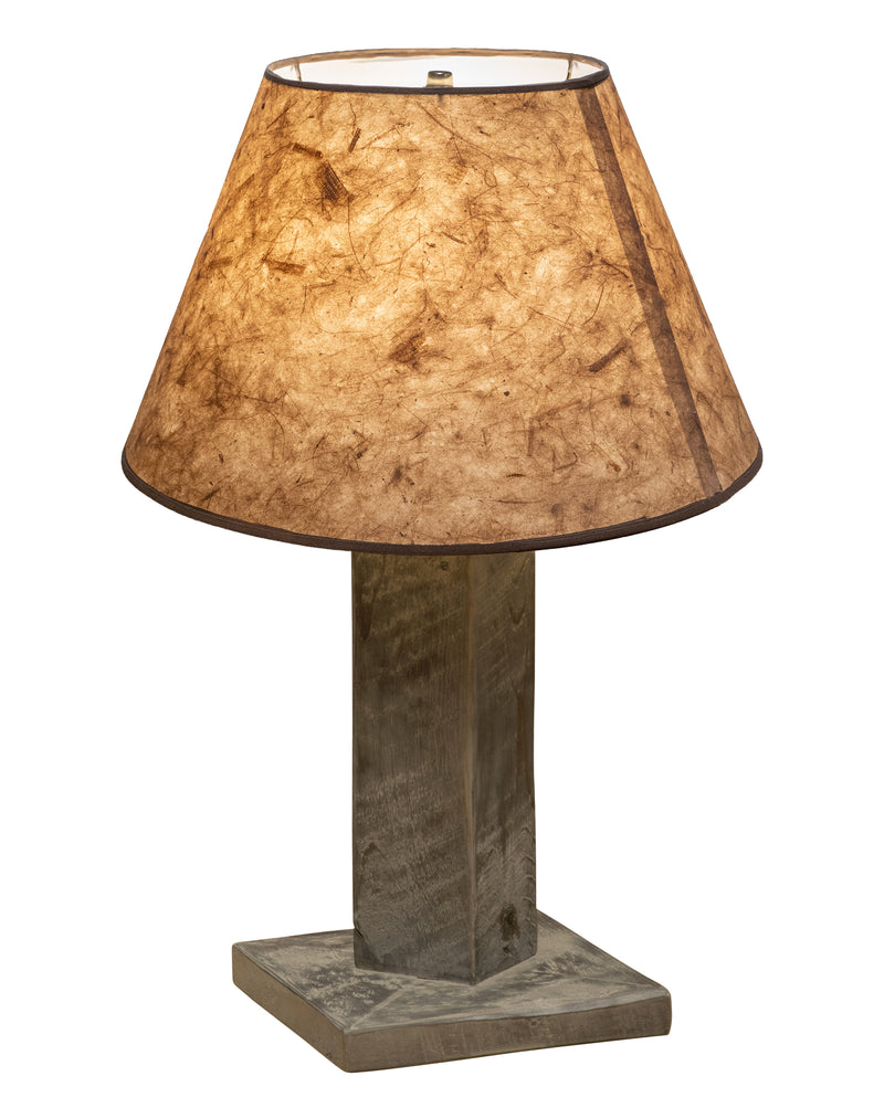 Geneva Peak Pine Table Lamp with the burlap shade