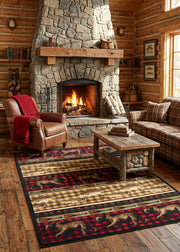 Glacier Gorge Plaid Rug Living Room | The Cabin Shack