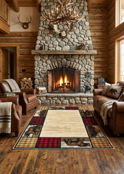 Glacier Retreat Plaid Rug Living Room | The Cabin Shack