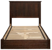 Front view of the Gore Peak Pine Plank Platform Bed
