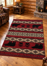 Granada Red Rug Living Room | The Cabin Shack