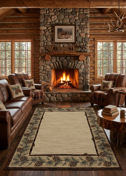 Granby Pine Rug Living Room | The Cabin Shack