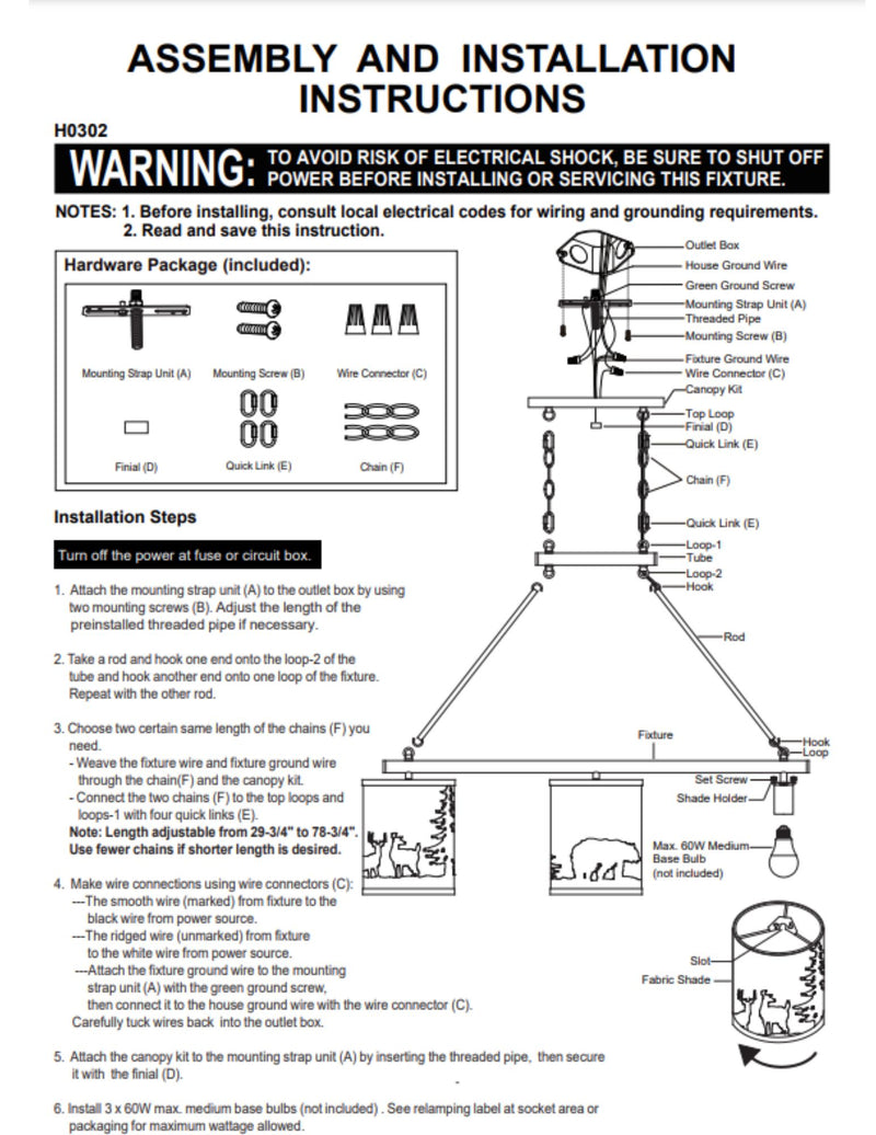 Grand Teton Chandelier Assembly Instructions | The Cabin Shack