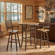 Greenhorn Mountain Hickory Log Round Pub Table in Natural with a standard finish