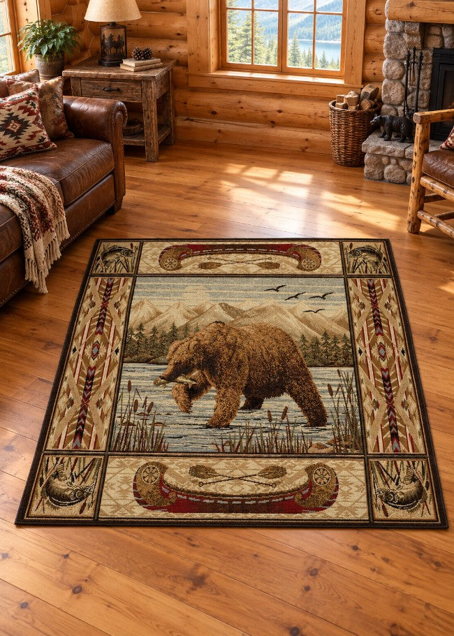 Grizzly Cove Rug Living Room | The Cabin Shack
