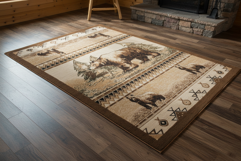 Grizzly Hunt Rug