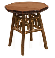 Hagues Peak Hickory Log Spindle Nightstand in the Cognac finish with hickory spindle accents