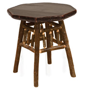 Hagues Peak Hickory Log Spindle Nightstand in the Slate finish with a weathered gray-brown top
