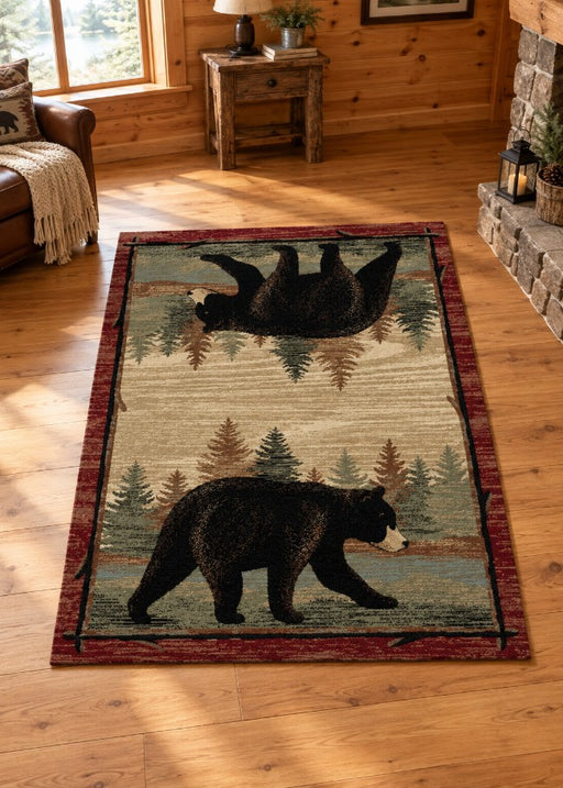 Hazelnut Bear Rug Living Room | The Cabin Shack