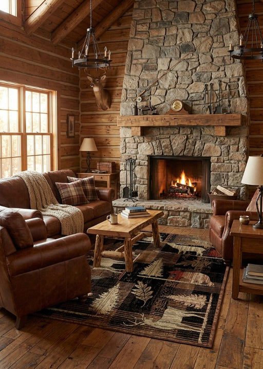 Hearthside Rug Living Room | The Cabin Shack