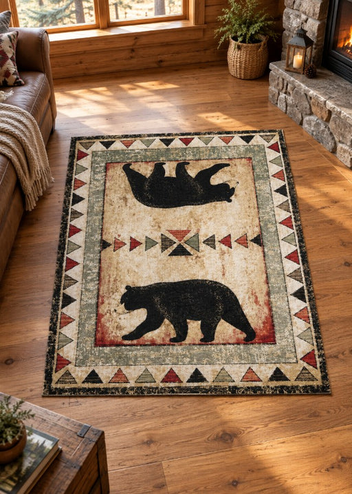Helena Bear Rug Living Room | The Cabin Shack