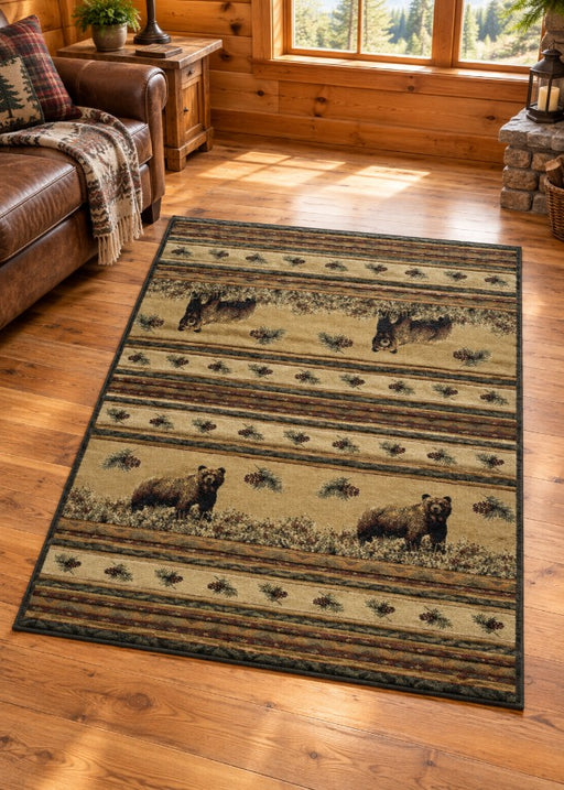 High Point Bear Rug Living Room | The Cabin Shack