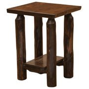 Angled view of the Jasper Peak Cedar Log Open Nightstand