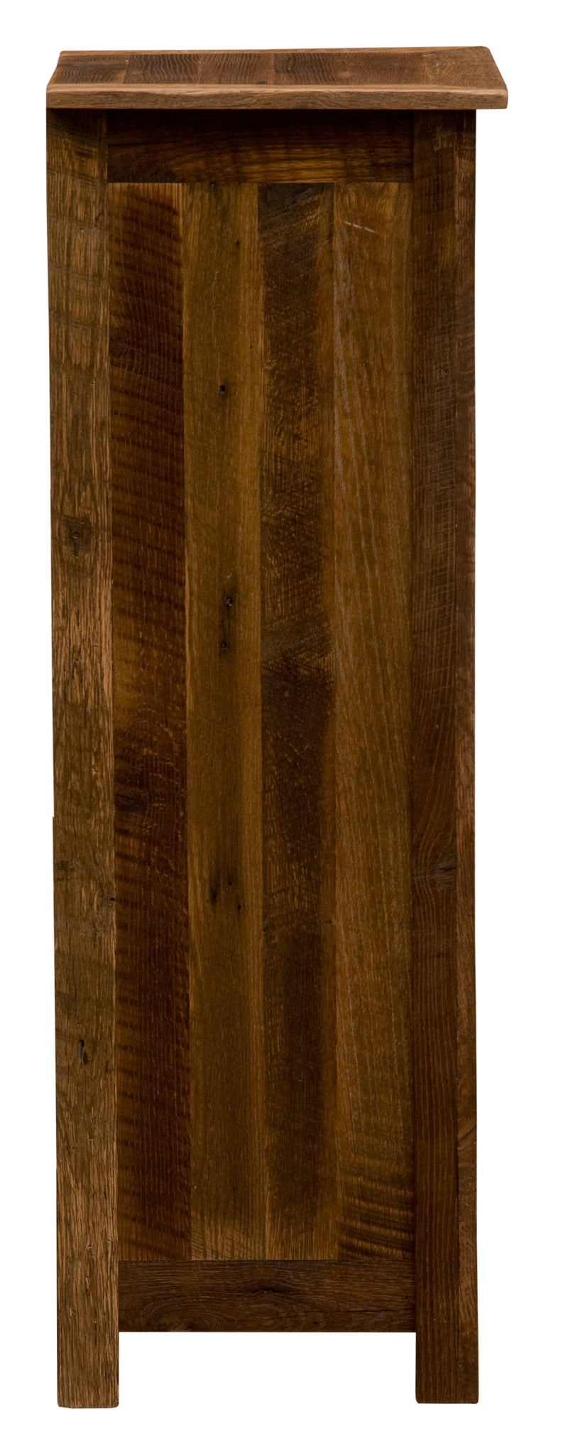 Side view of the Kelso Mountain Reclaimed Barnwood Lingerie Chest showing the reclaimed barnwood side panel