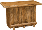 Front view of the Kingston Peak Cedar Log Bar showing the customer side
