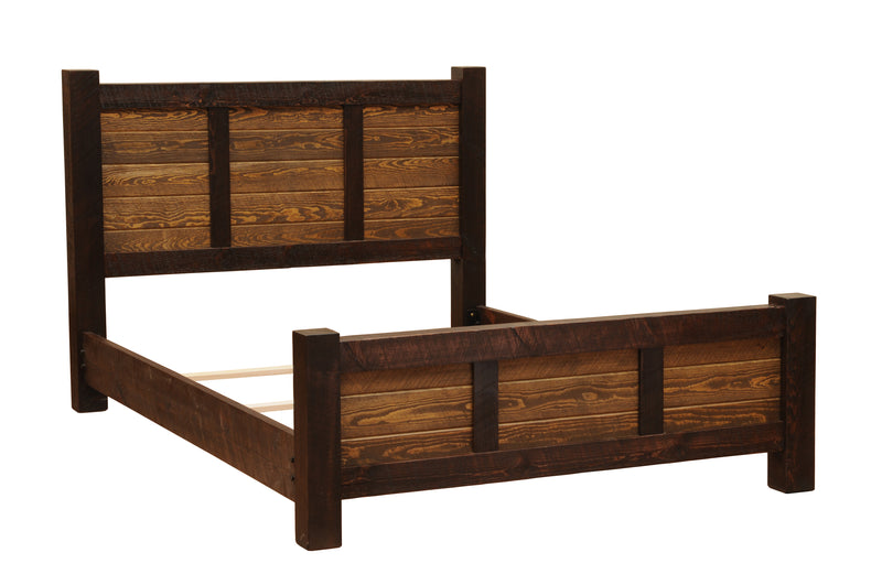 Angled view of the Little Bear Peak Pine Cider House Bed without bedding