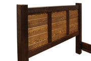 Planked panel detail on the headboard of the Little Bear Peak Pine Cider House Bed