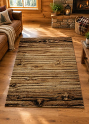 Lumberjack Brown Rug Living Room | The Cabin Shack