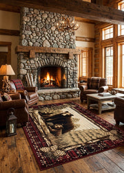 Mama Bear Pine Rug Living Room | The Cabin Shack